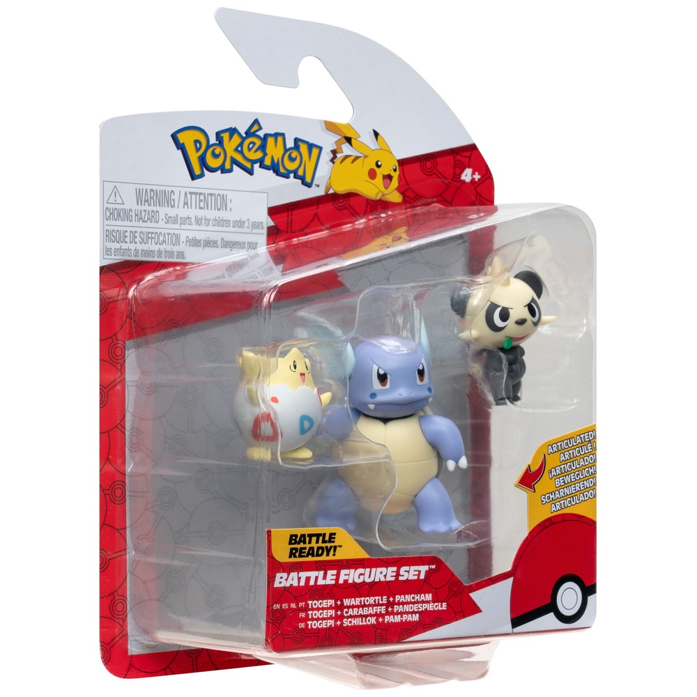 Pokémon-Kampffiguren-3er-Pack – Togepi, Pancham, Schillok