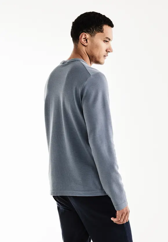 Struktur Langarmshirt - dust blue