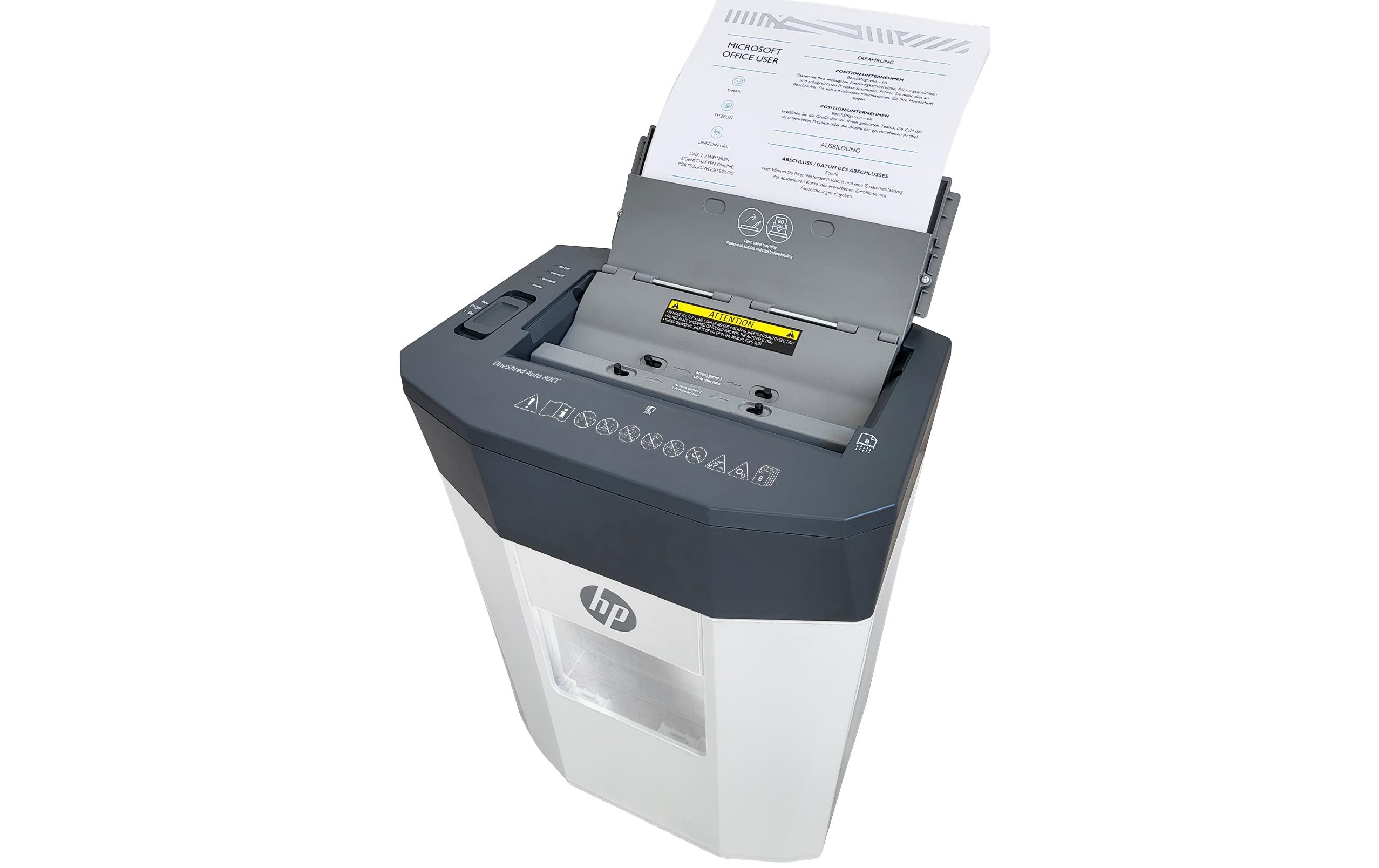 Aktenvernichter One Shredder Auto 80 CC, Sicherheitsstufe 4<br>Aktenvernichter mit Partikelschnitt P-4