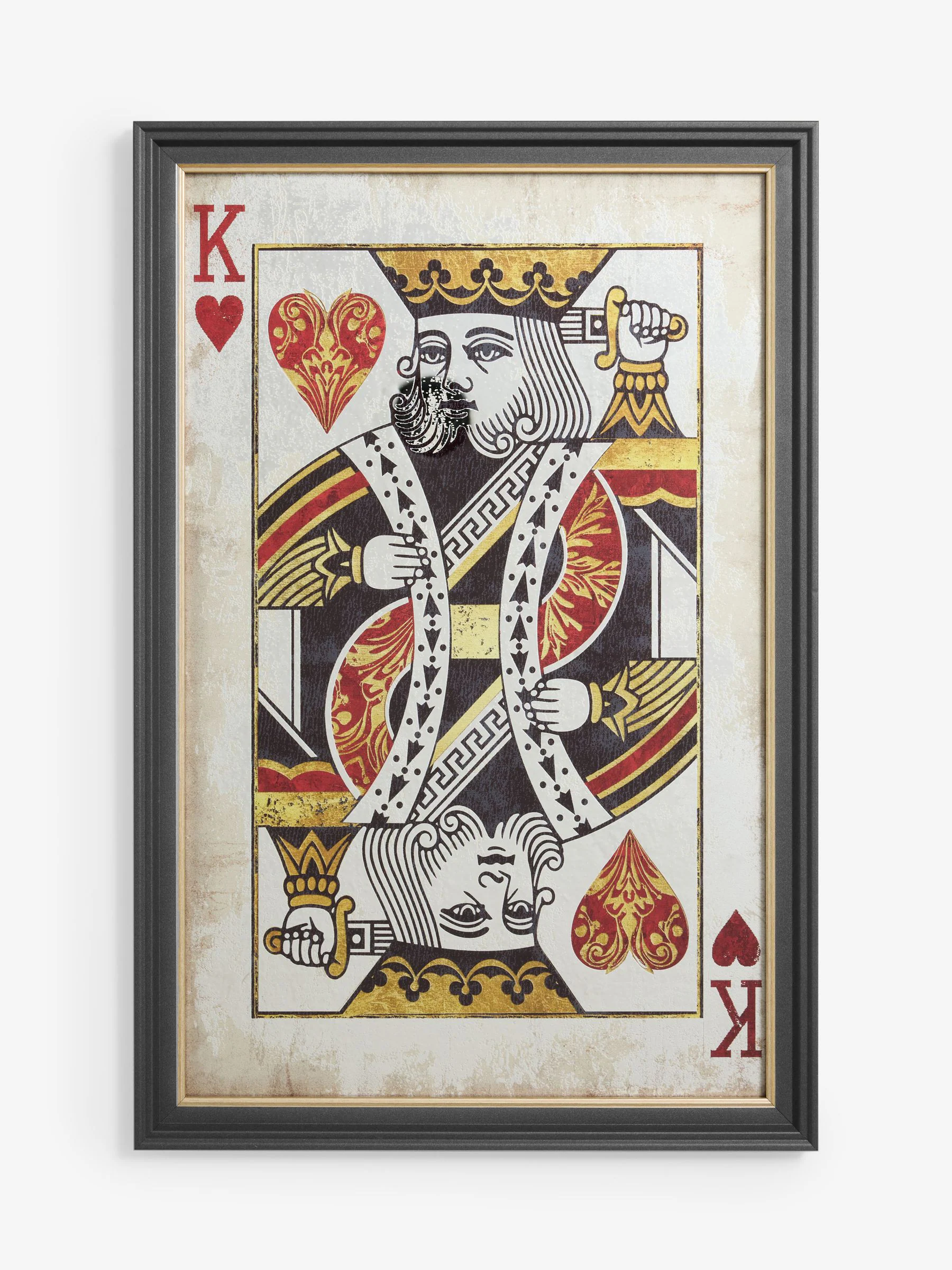 Antiqued Queen Of Hearts Mirror Wall Art