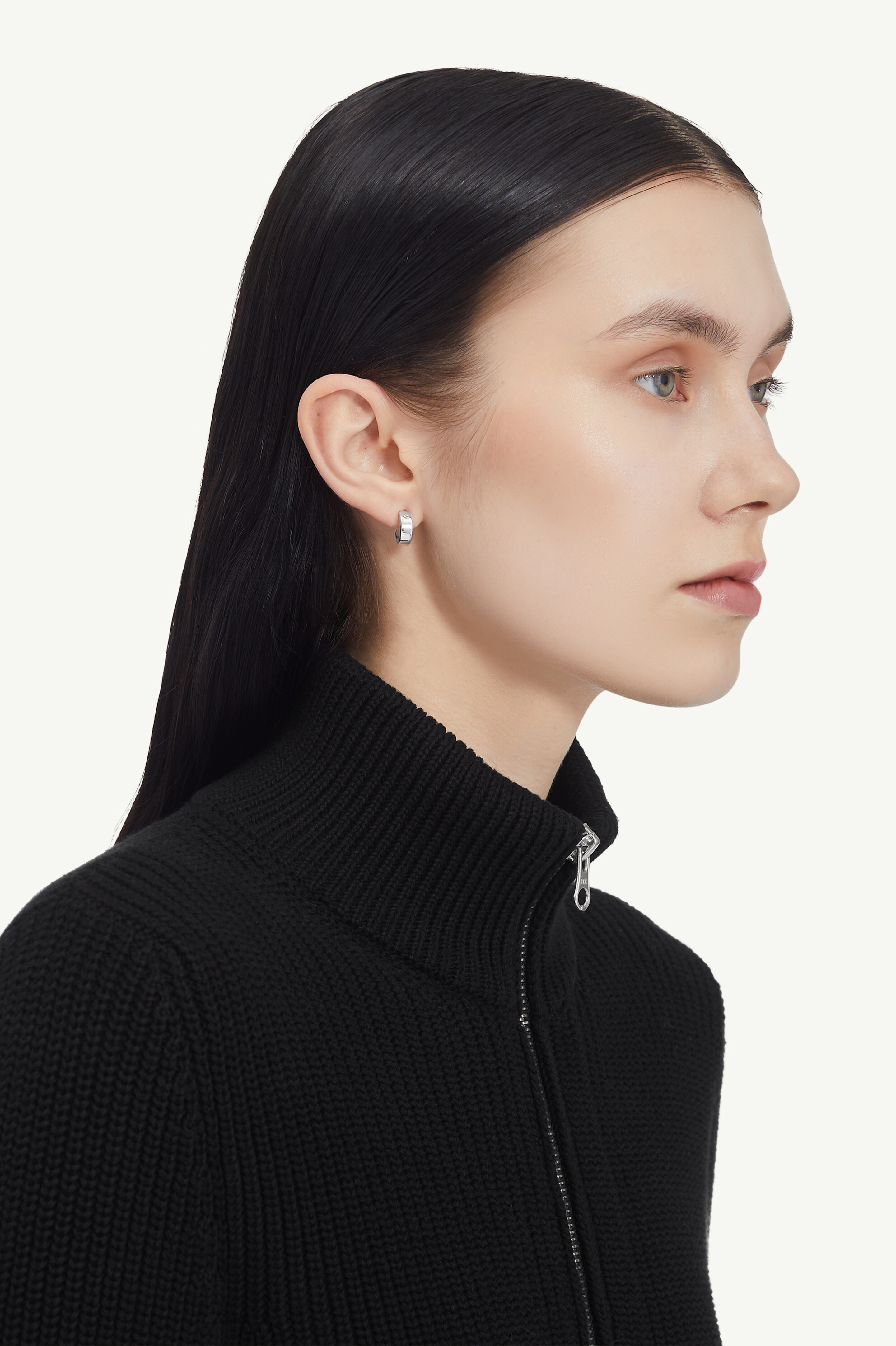 Boucles d'oreilles numeric minimal signature Polished palladio