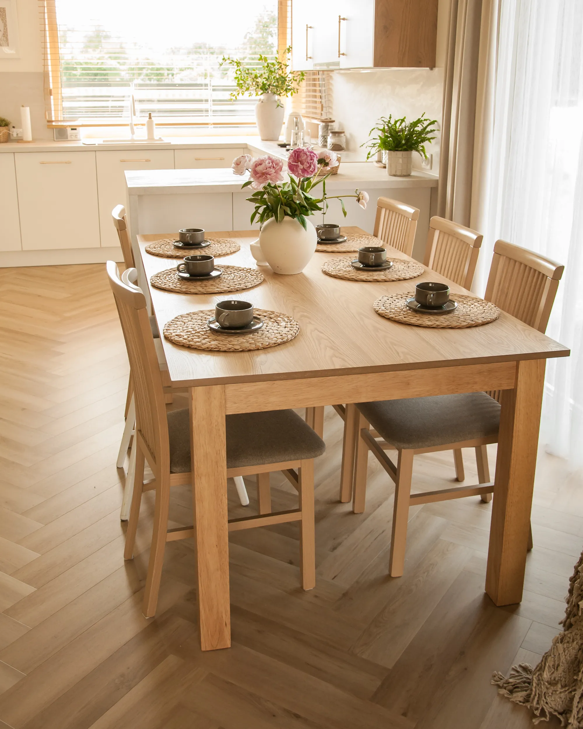 Eettafel uitschuifbaar MADURA Licht essenhout 100 cm 180/280 cm