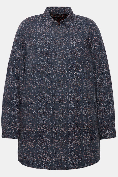 Hemdbluse, Boxy Shape, Print, Langarm