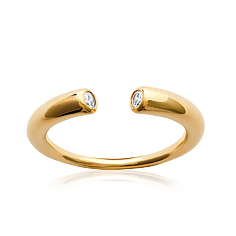 Bague Femme - Plaqué Or - Oxyde de zirconium