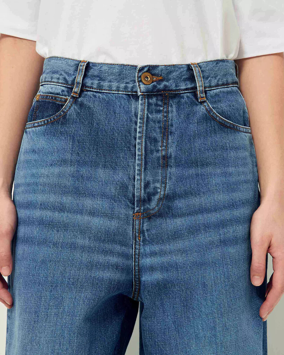 SESSUN<br>Calça jeans larga e de cintura alta, PAPERLOVE