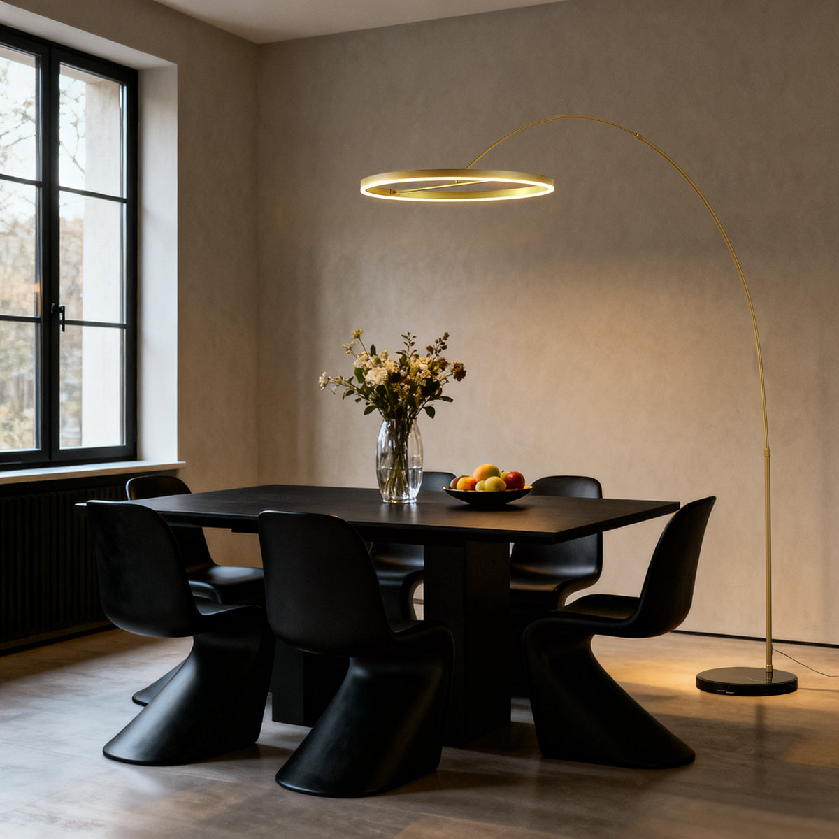 QAZQA Design booglamp goud incl. LED 3-staps dimbaar - Anello