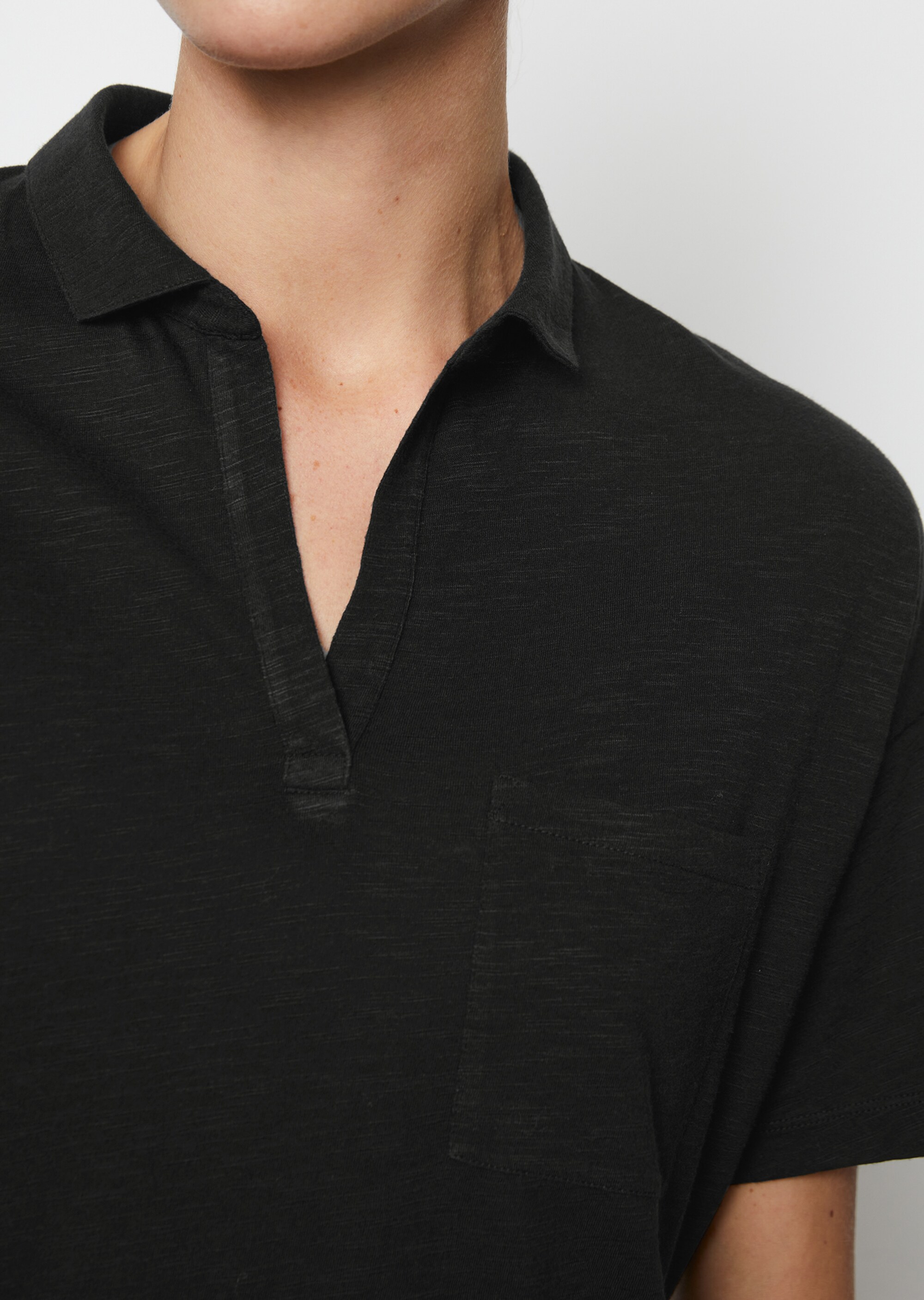 Polo-T-Shirt regularaus Organic Cotton-Viskose-Mix
