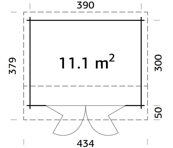 Palmako Gartenhaus Ines, ca. B434/H249/T379 cm