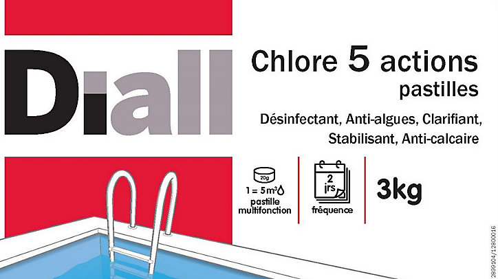 Chlore 5 actions pastilles 3kg