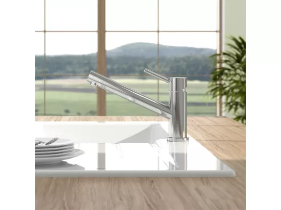 Robinet cuisine VILLEROY ET BOCH Como Acier massif poli