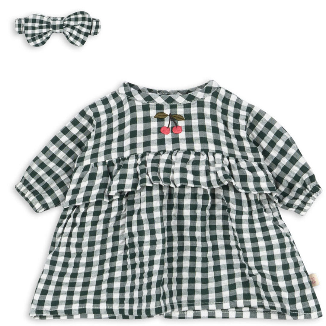 konges sløjd poppenkleding set - green check - 38 cm