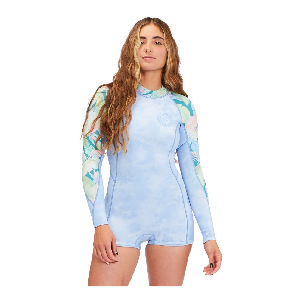 Billabong SPRING FEVER BACK ZIP - Combinaison shorty 2/2mm Femme wave wash