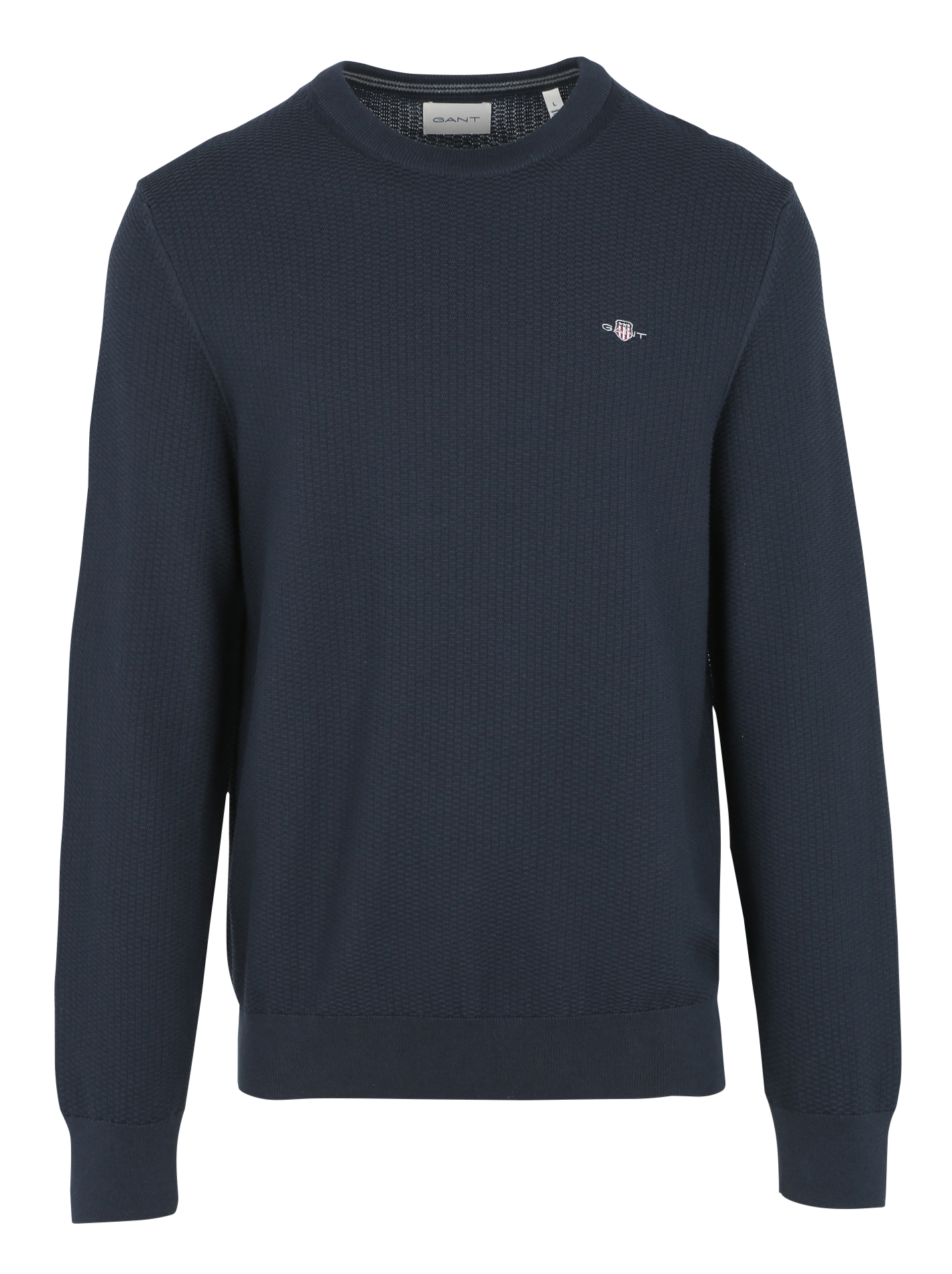 Pull col rond en coton | Bleu
