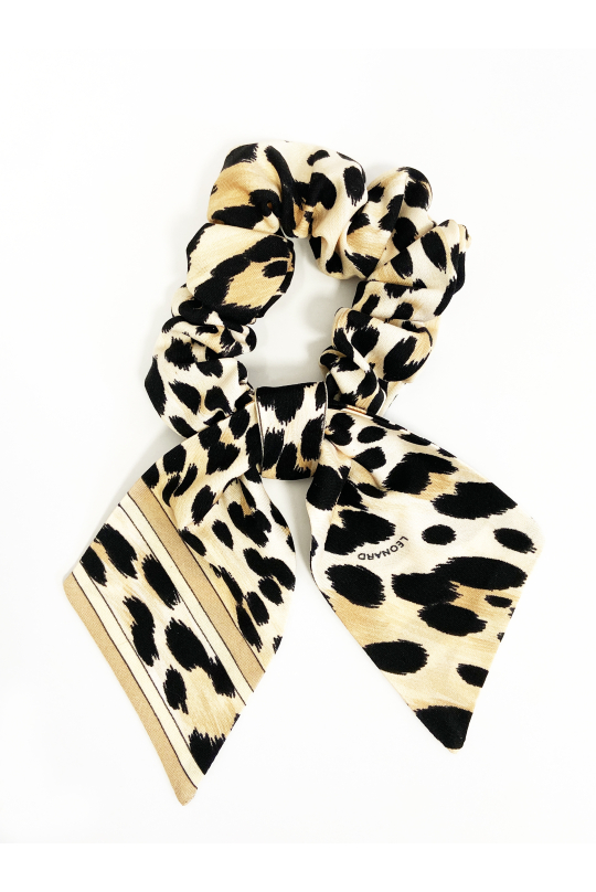 CHOUCHOU EN JERSEY DE SOIE IMPRIME LEOPARD