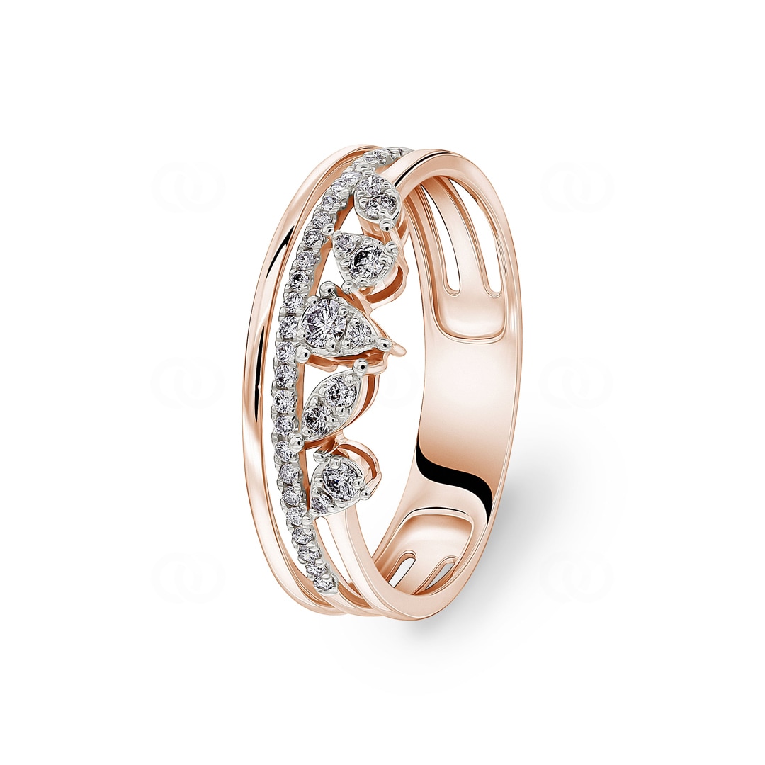 Ring 750/18 K Roségold mit Diamanten 0.21 ct H/si