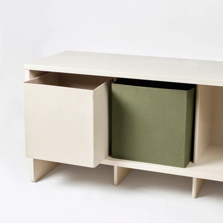 Broste Copenhagen - Tenna Aufbewahrungsbox, 31 x 31 x 31 cm, rainy day grey