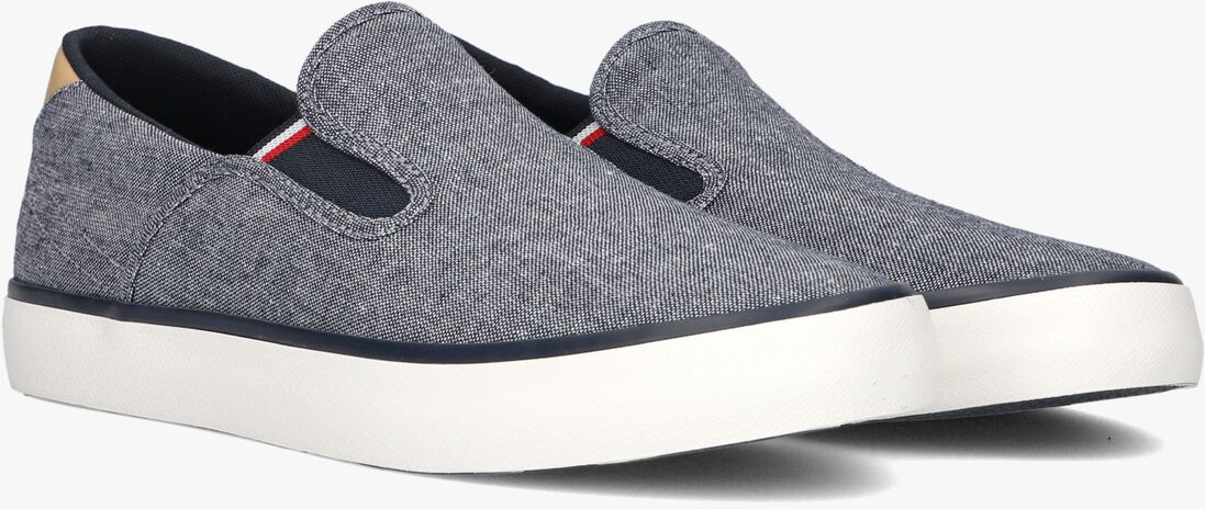 TOMMY HILFIGER blauwe tommy hilfiger instappers tommy hilfiger hi vulc low slipon chambray