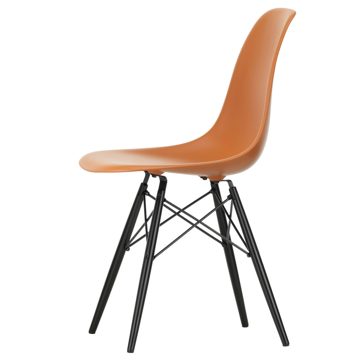 Eetkamerstoel DSW Rusty orange RE esdoorn zwart