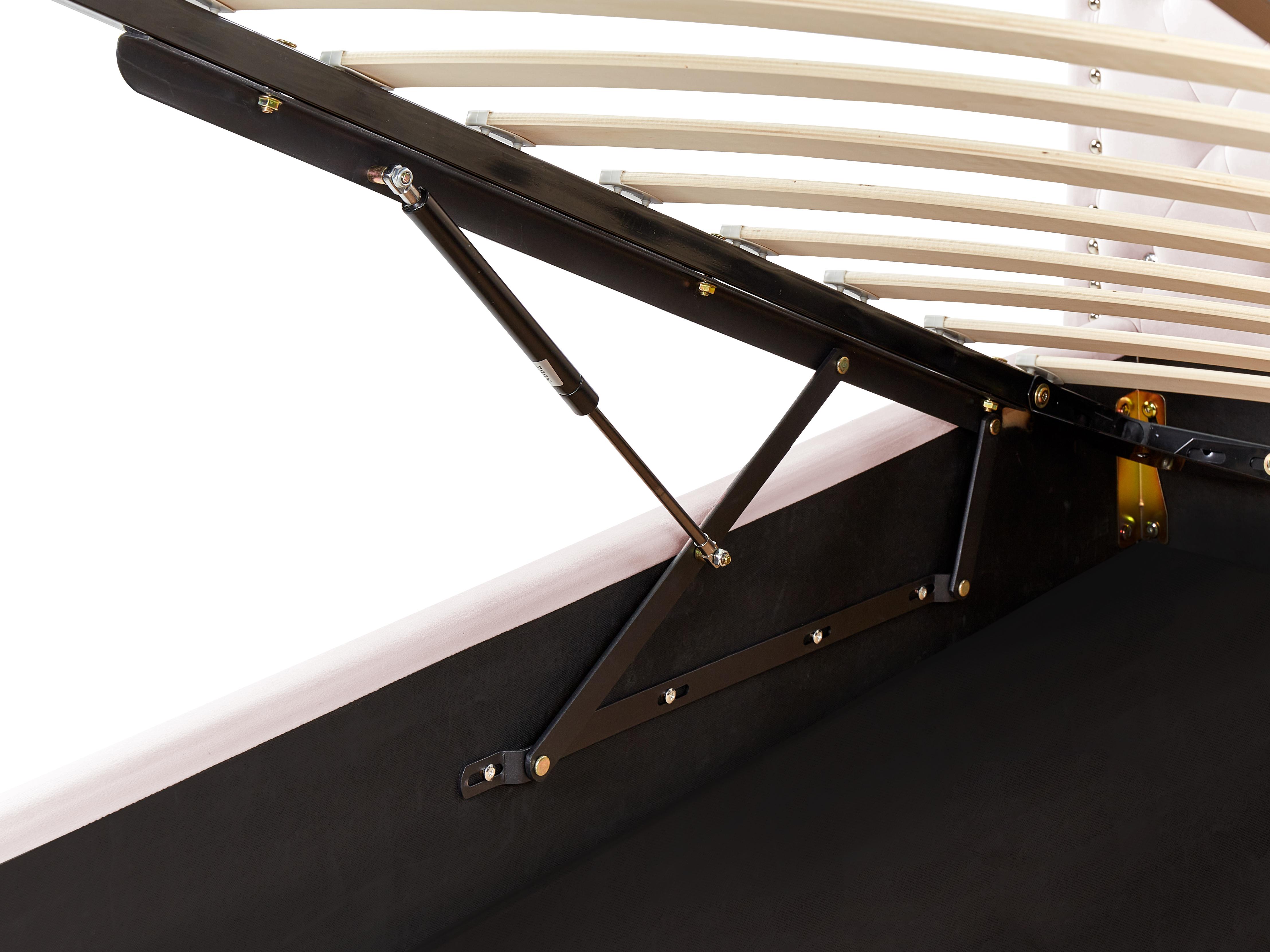 Bed met opbergruimte Fluweel METZ 90 x 200 cm Pastelroze