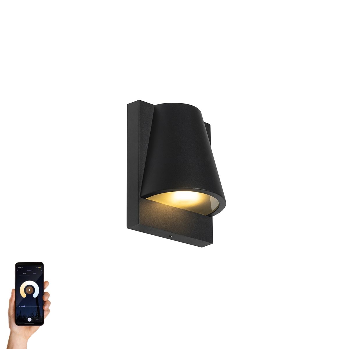 Smart buiten wandlamp zwart IP44 incl. Wifi GU10 - Femke