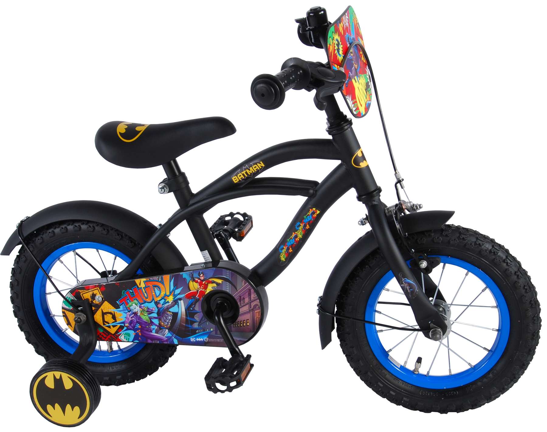 Kinderfahrrad Batman Fahrrad für Jungen 12 Zoll Kinderrad in Schwarz