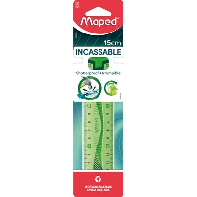 Maped Incassable - Règle plastique 15 cm - incassable - disponible dans différentes couleurs