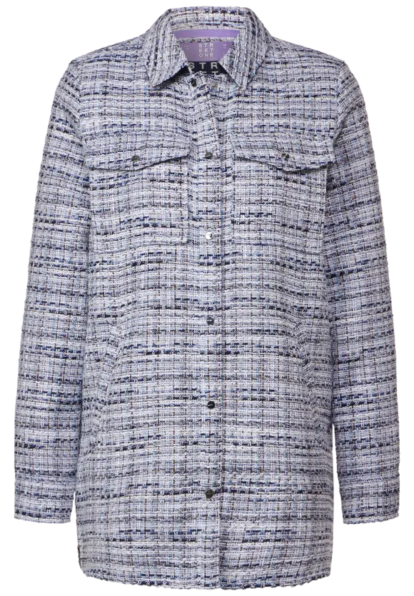 Bouclé Overshirt - gravity blue