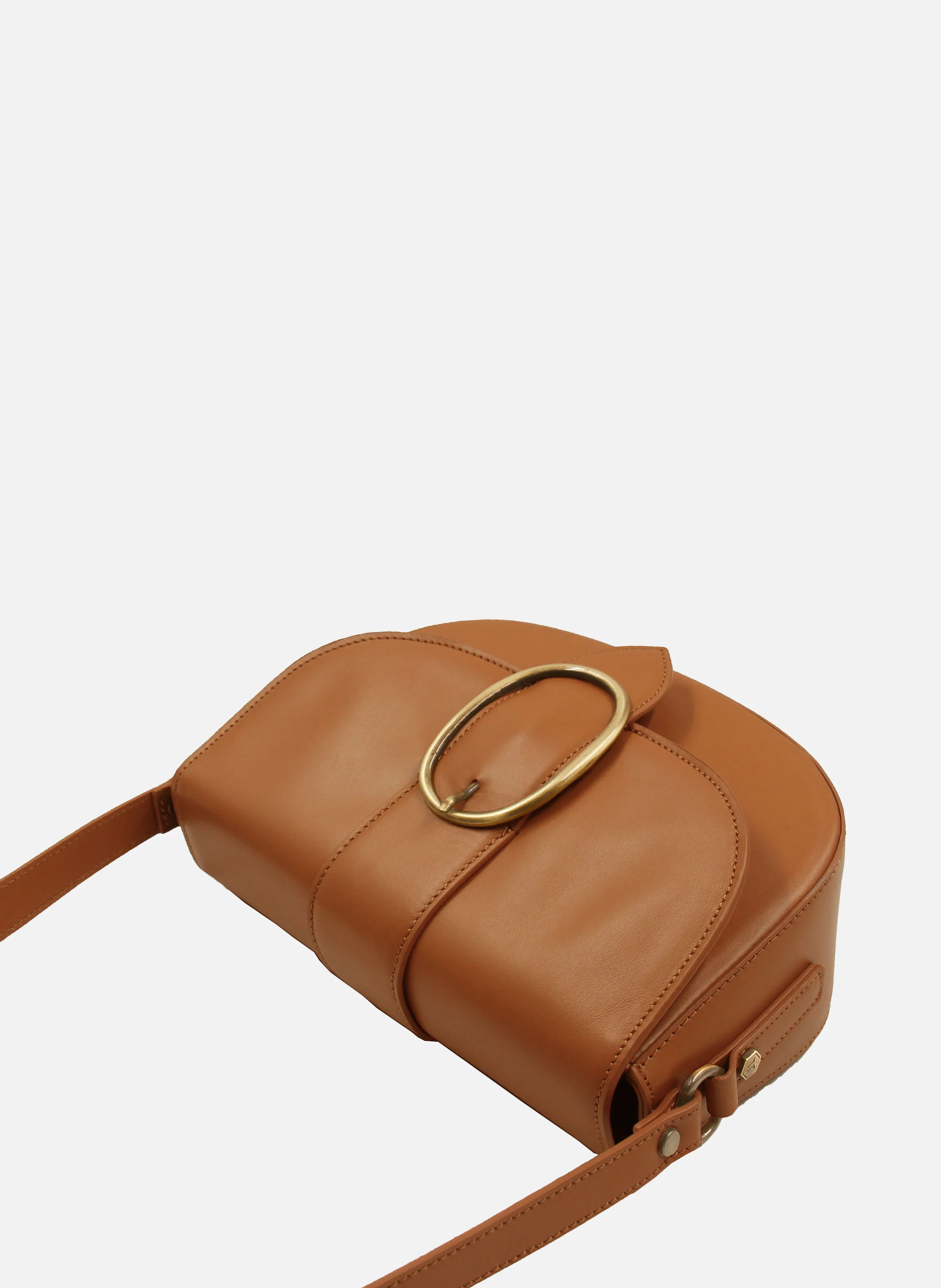 Sac boucle cuir lisse | Marron