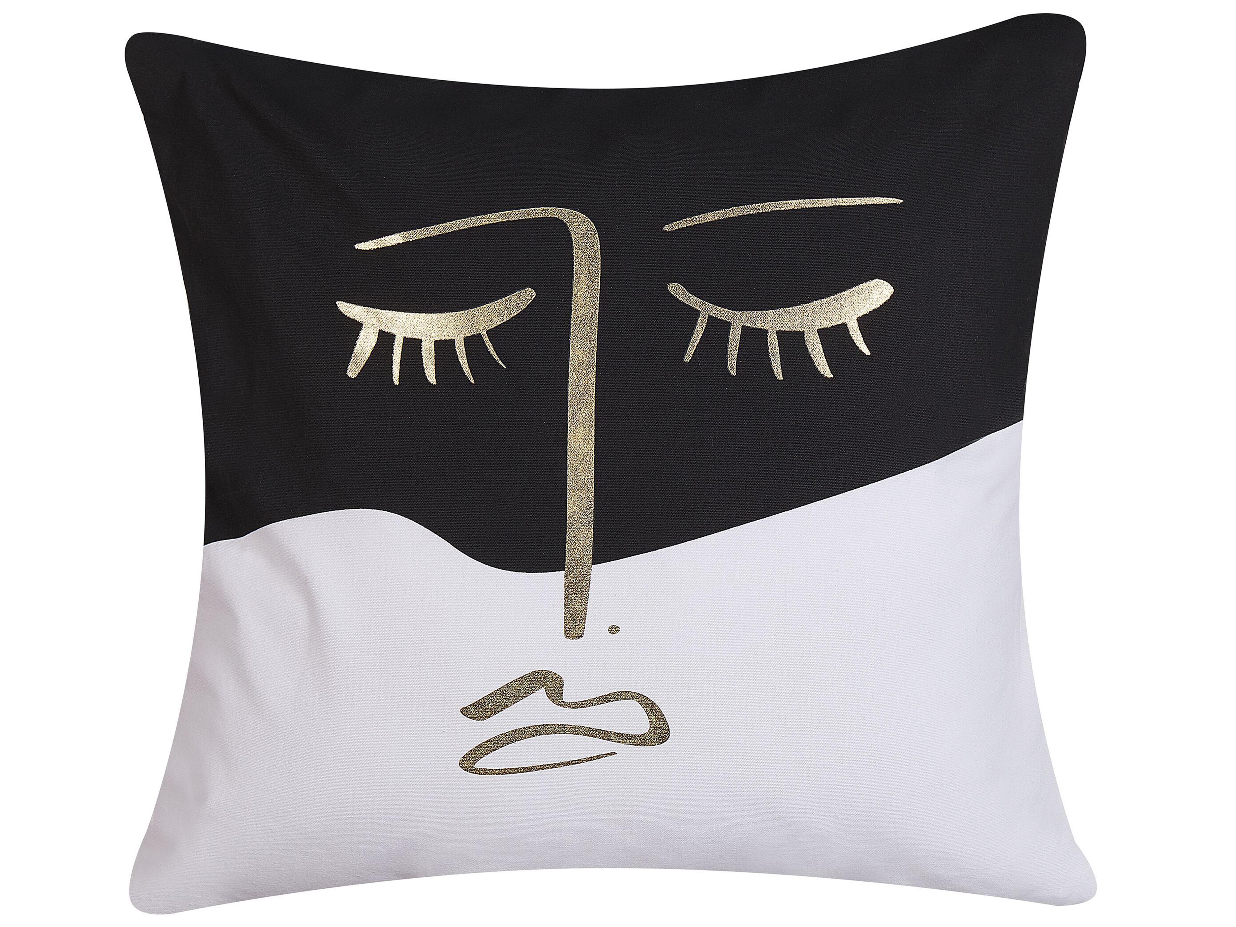 Set van 2 sierkussens ABELIA Katoen 45 x 45 cm Zwart/wit abstract patroon
