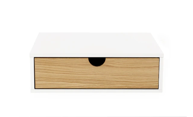 Woodman Nachttisch »Farsta, Beistelltisch, Ablage mit Schublade« Holzfurnier aus Eiche, Breite 40 cm, Wandmontage, FSC®