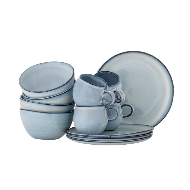 Bloomingville - Sandrine Frühstücksset, blau (12-tlg.)