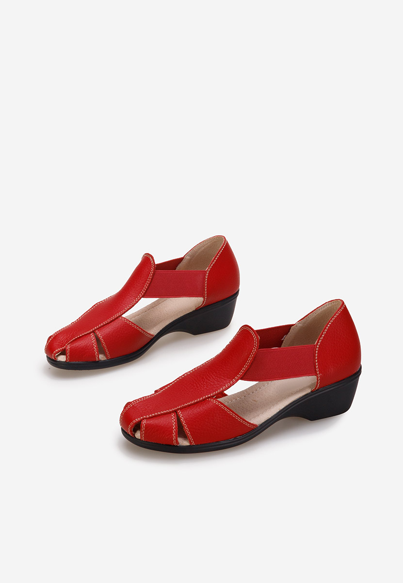Sandales en cuir femme rouges Melona V3