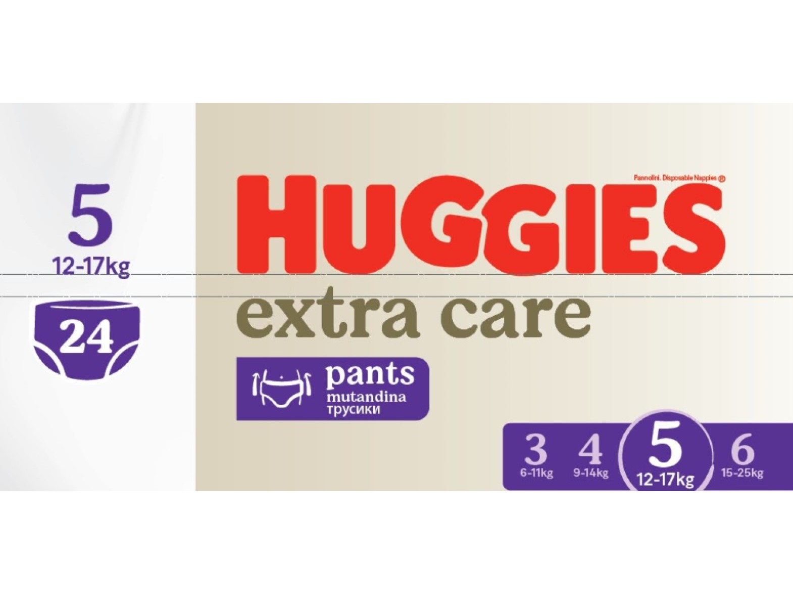 FRALDA CUECA HUGGIES T5 12-17KG 24UN