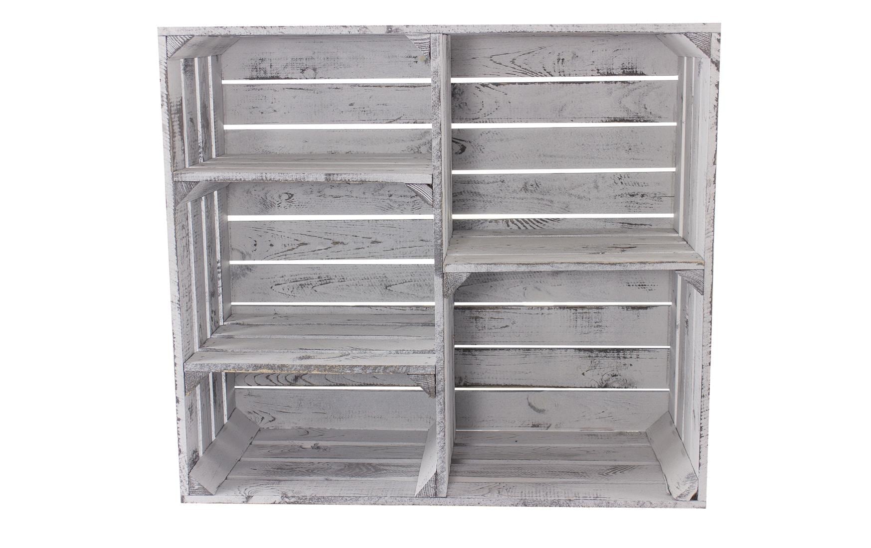 Regal Vintage Shabby, Weiss, 77 x 68 cmRegal im Holzharassen Stil