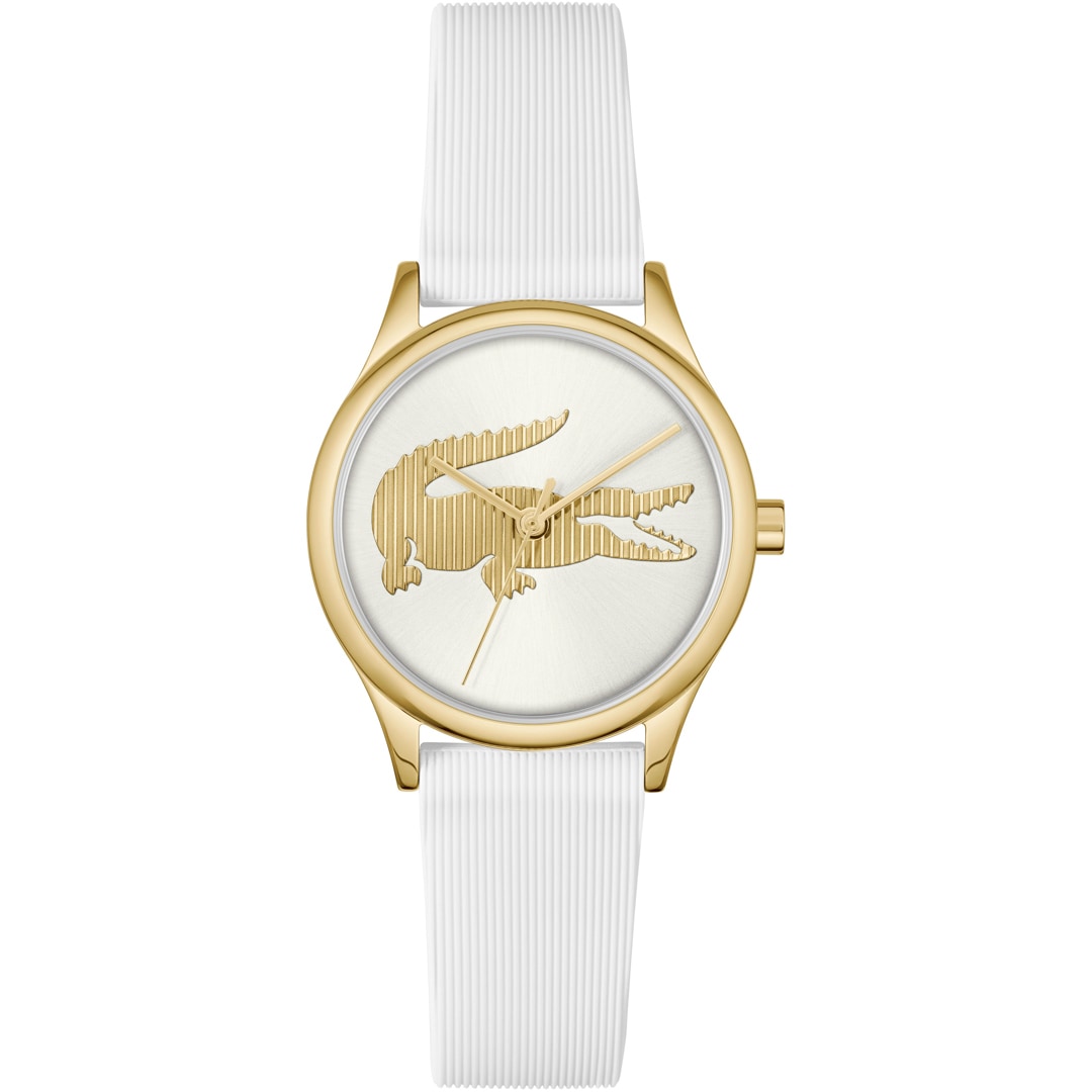 Lacoste Crocodelle Goldig / Weiss