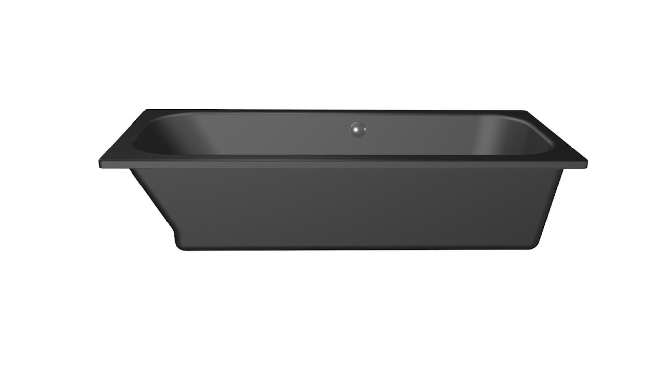Xenz Aruba ligbad acryl 190x80x45cm links zwart mat