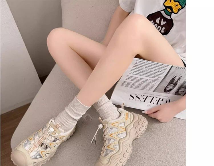 Asterisk - Platform Color Block veterschoenen