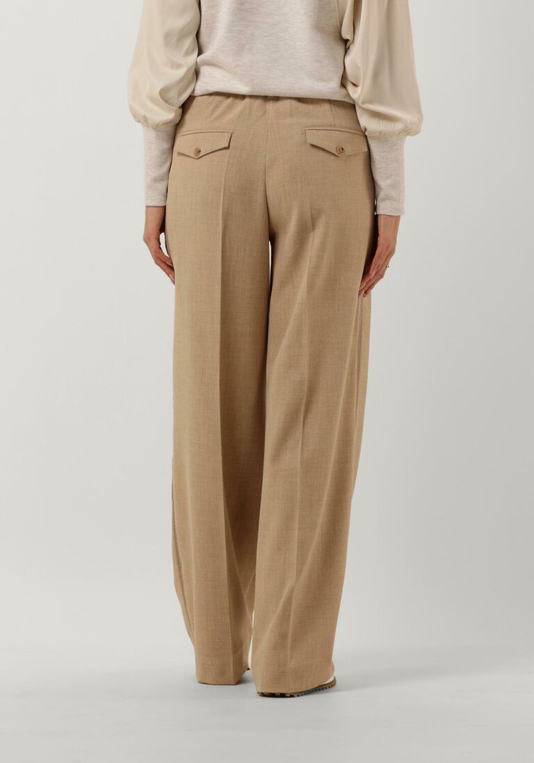 SUMMUM zand summum pantalon trousers wide leg melange