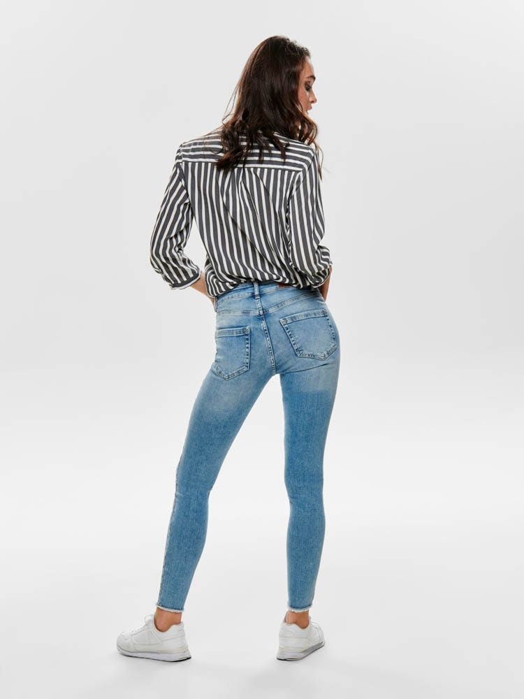 Only  BLUSH MID SK ANK RAW JEANS NOOS