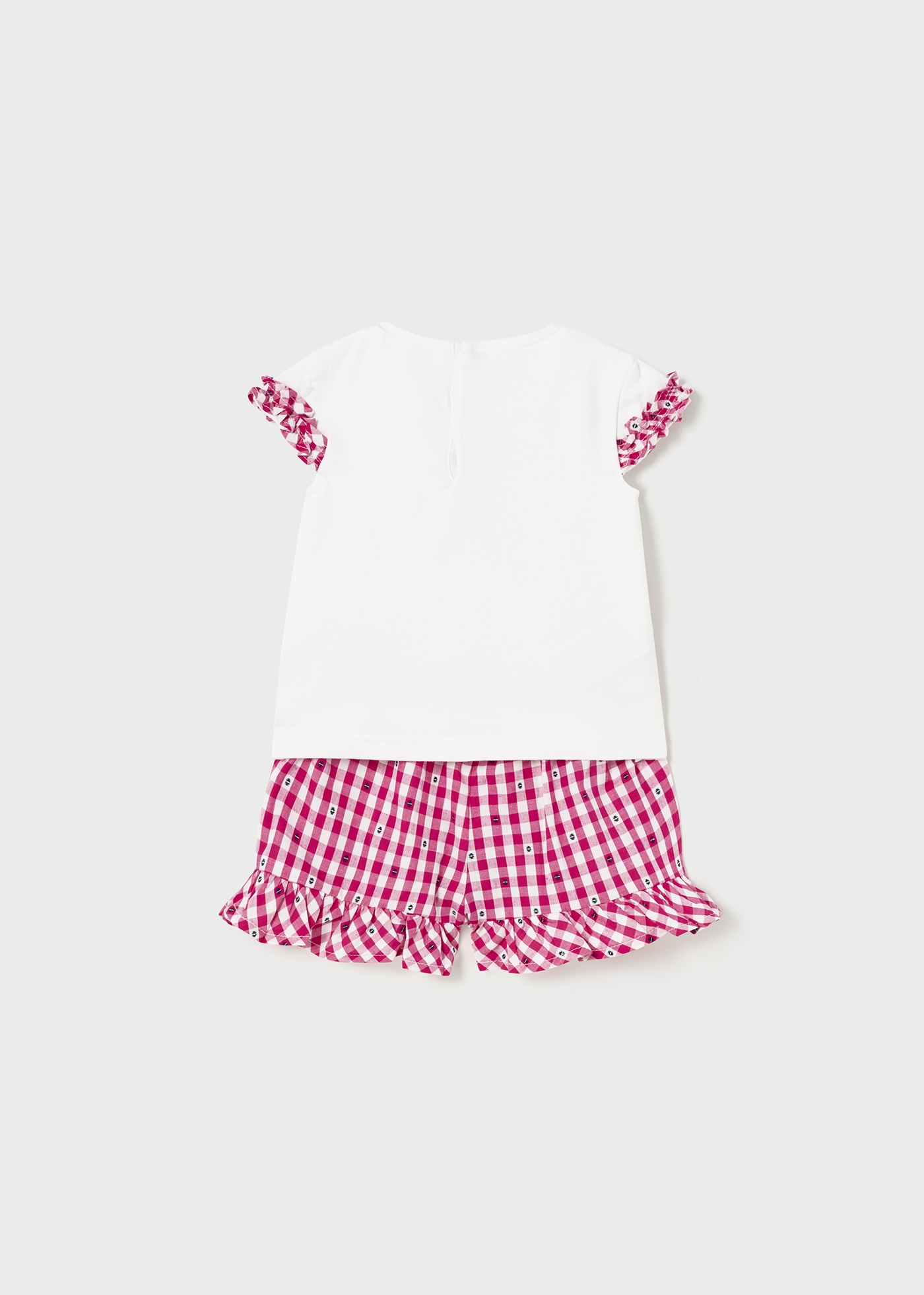 Conjunto de duas peças em algodão com estampa xadrez vichy para bebê