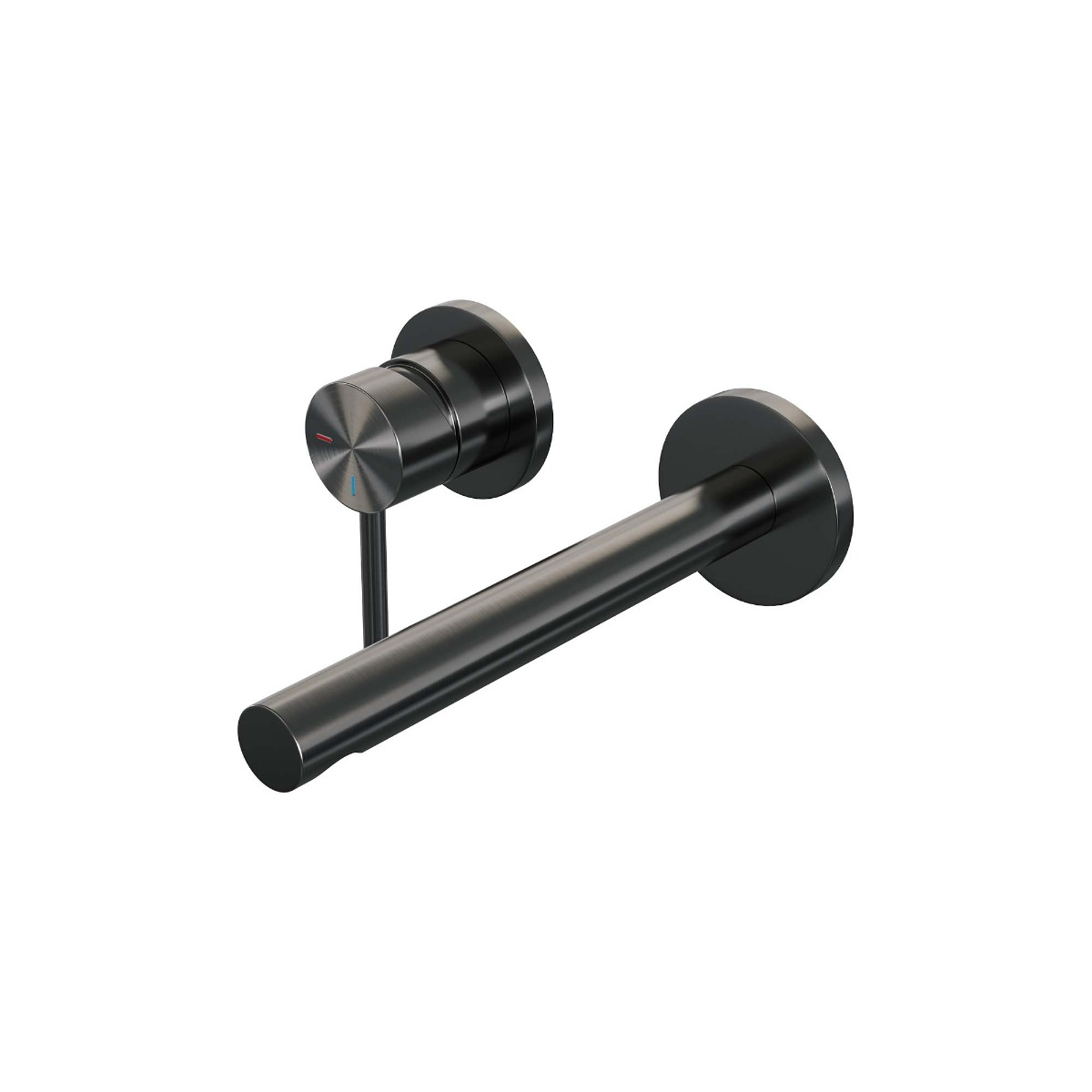 Brauer Gunmetal Edition ColdStart wastafelkraan inbouw rechte uitloop en rozetten model A2 gunmetal geborsteld PVD