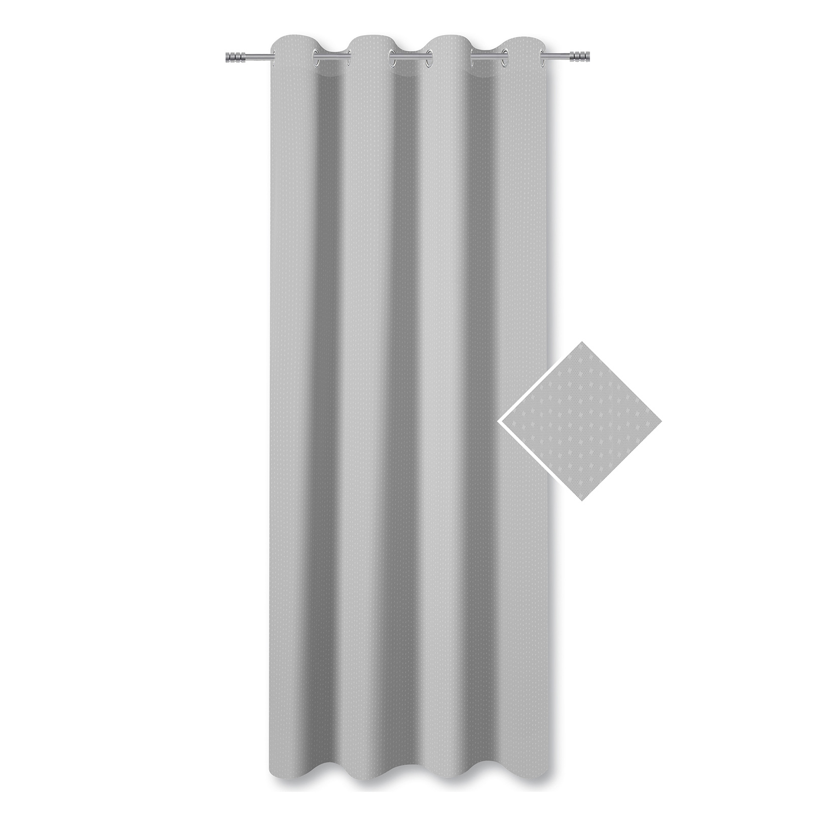 Ösenvorhang - silber - 140x245 cm