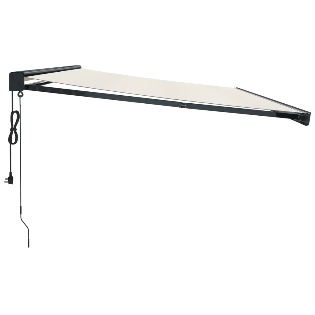 Auvent rétractable crème 5x3 m tissu et aluminium