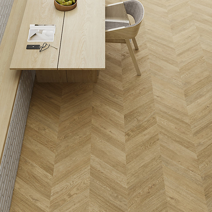 Sol stratifié clipsable Leyton chêne naturel 10 mm