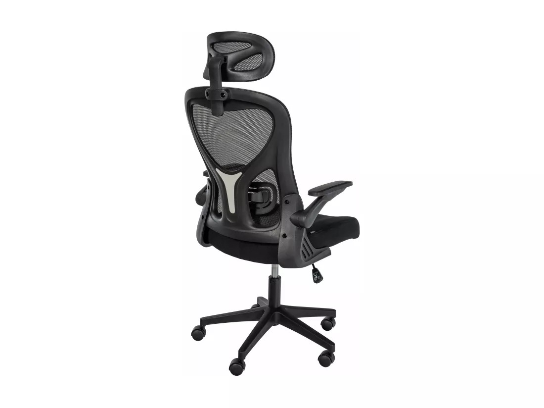Chaise de bureau - Tissu - Noir - Roseburg