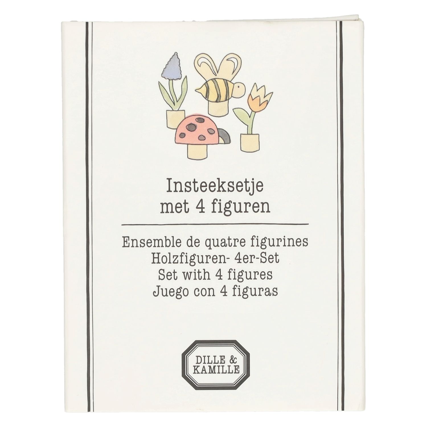 Stekers voor jaarring, hout, beestjes en bloemen, 4 stuks