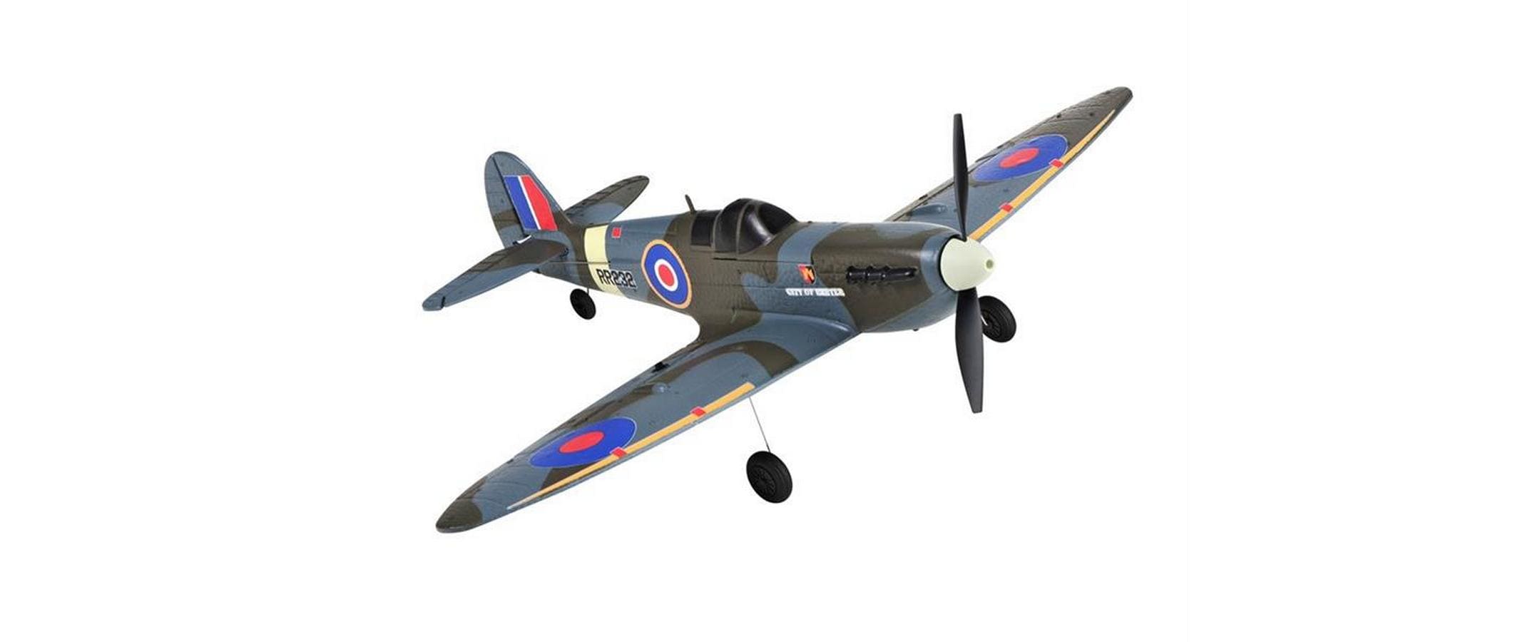 Warbird Mini Spitfire 450 mm, Braun, RTF<br>Kleines 4-Kanal RC-Flugzeug mit Gyro