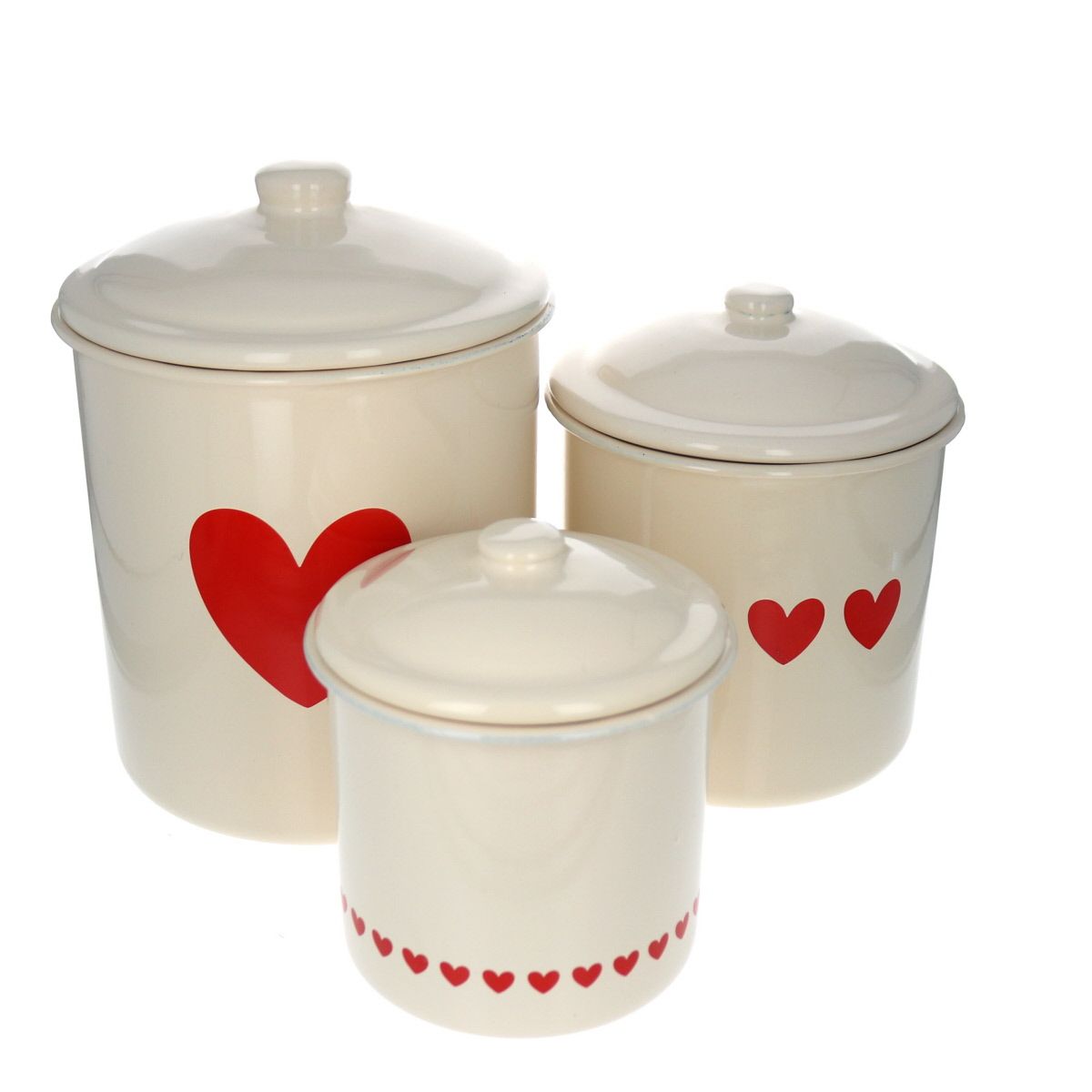 Lot de 3 boîtes métal cœur rouge Le petit Souk