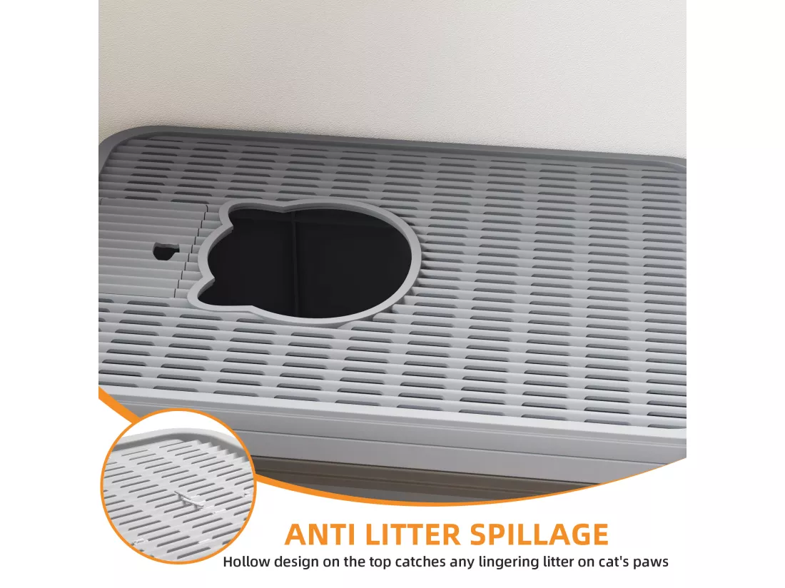YITAHOME Bac Litiere pour Chat 20.4KG - Grand - Intérieur - Toilette Chat - avec Pelle - Auto-toiletteur - Gris