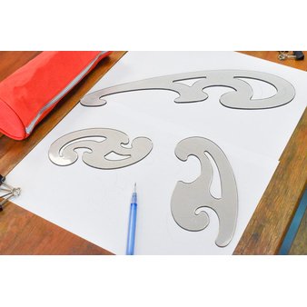 Pistolet à dessin, 3 pièces, transparent gris fumé